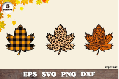 Fall Leaf Keychain Svg Bundle | Leopard | Autumn Svg