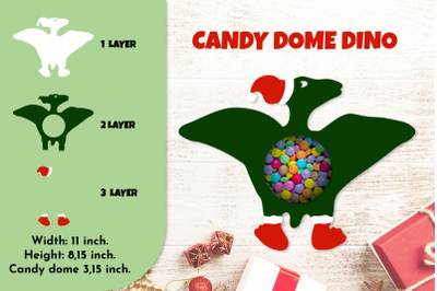 Dinosaur christmas candy dome svg Christmas party gift