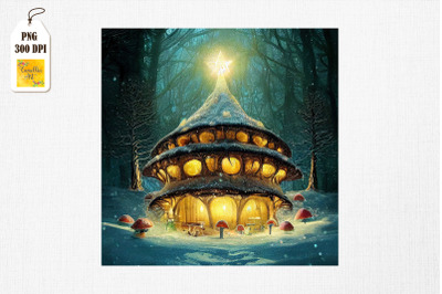 Mushroom House in The Forest Christmas