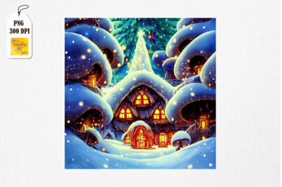 Cute Mushroom Houses Christmas