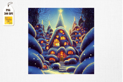 Fantasy Mushroom House Village Christmas