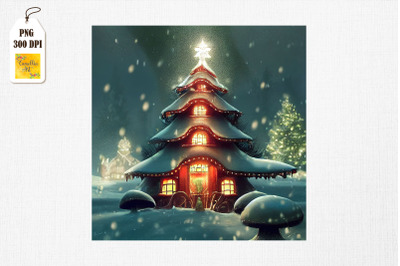 Fantasy Mushroom House Christmas 3