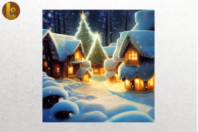 Cute Village Happy Christmas