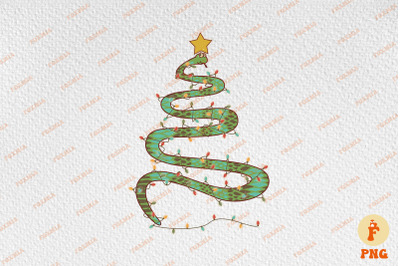 Retro Christmas Snake Tree Happy Animal