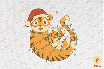 Funny Tiger Retro Vintage Christmas