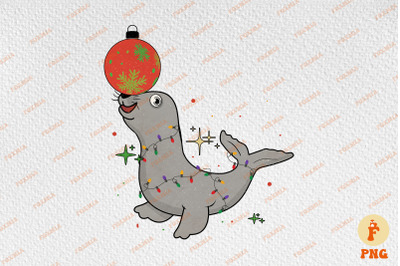 Retro Seal Animal Happy Christmas Gift