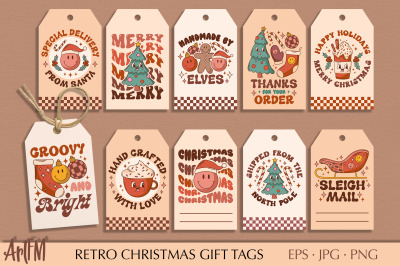 Retro Christmas Gift Tags | Christmas Packages PNG
