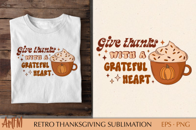 Retro Thanksgiving Sublimation Print | Retro Fall PNG