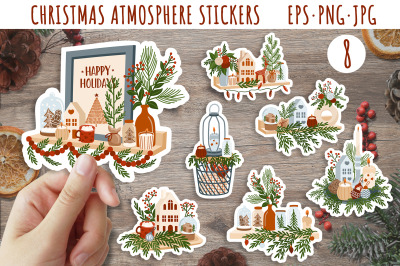 Christmas printable stickers bundle &2F; Christmas stickers PNG