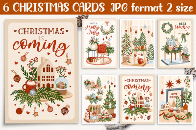 Printable Christmas card bundle / Holly Jolly Christmas
