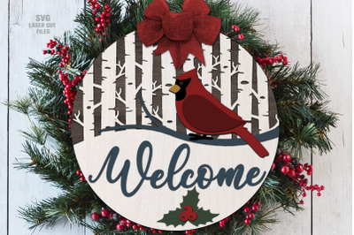 Cardinal SVG | Welcome Sign SVG | Christmas SVG Laser Cut Files
