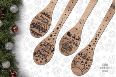 Christmas Spoon SVG Laser Cut Files