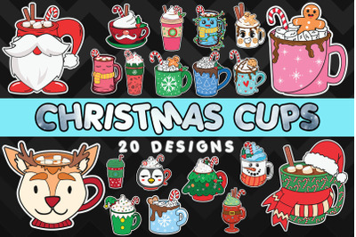 Cup Christmas Bundle SVG 20 designs