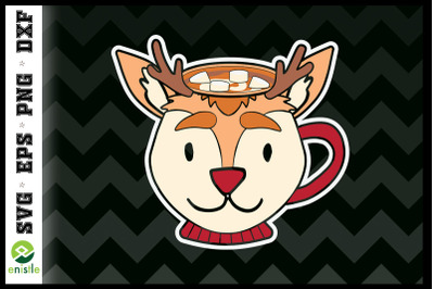 Christmas Cup Reindeer SVG