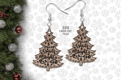 Christmas Earrings SVG | Christmas Tree SVG | Laser Cut Files