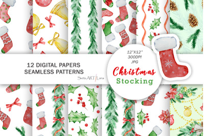 Christmas Stocking Digital Paper