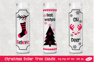 Christmas Dollar Tree Candle. Dollar Tree Design. Candle SVG