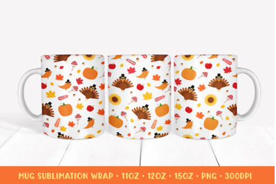 Thanksgiving Mug Wrap Sublimation. Thanksgiving Mug Design