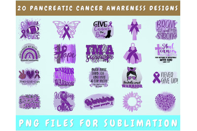 Pancreatic Cancer Awareness Sublimation Designs Bundle, 20 Designs