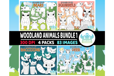 Woodland Animals Digital Stamps Bundle 1
