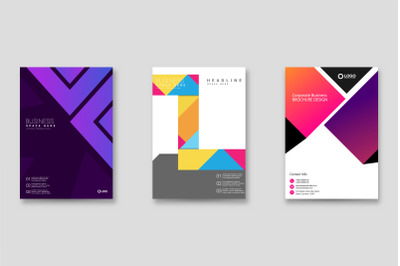 Geometric Corporate Book Cover Design Template in A4