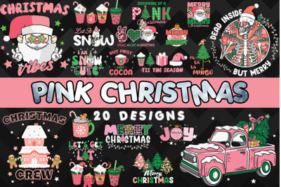 Pink Christmas Bundle SVG 20 designs