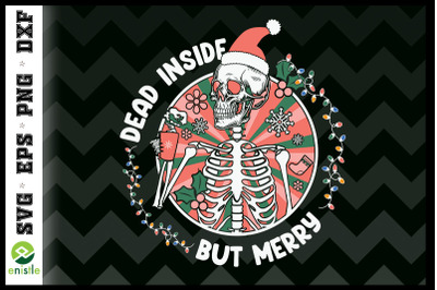 Dead Inside but Merry Retro Skeleton