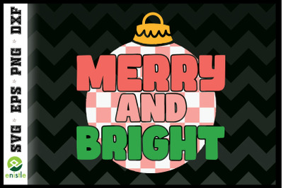 Retro Pink Christmas Merry and Bright