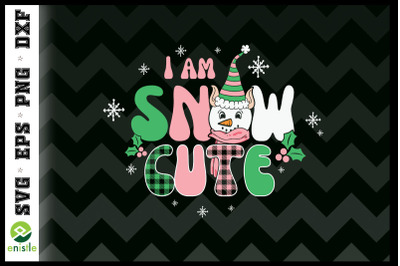 I am Snow Cute Snowman Pink Christmas