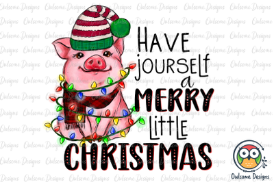 Baby Pig Merry Little Christmas Sublimation