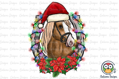 Horse Merry Christmas PNG Sublimation