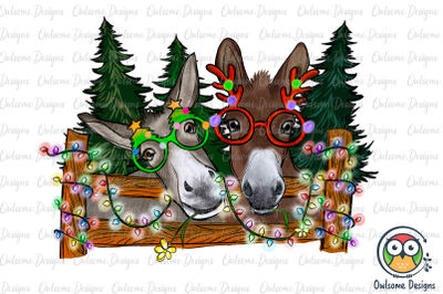 Donkey Christmas PNG Sublimation