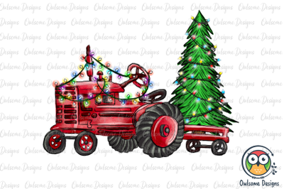 Tracktor Farm Christmas PNG Sublimation