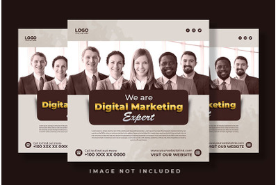 Digital Marketing Expert Gold Brown Social Media Post