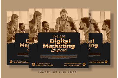 Digital Marketing Expert Gold Black Social Media Post