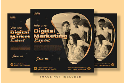 Digital Marketing Gold Black Social Media Post