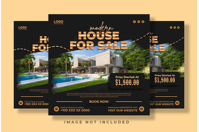 Modern Real Estate Golden Black Social Media Post