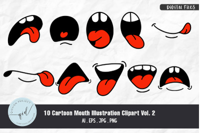 Cartoon Mouth Illustration Vol. 2 | 10 Variations