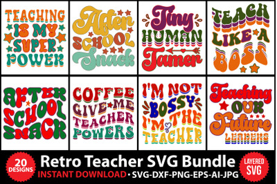 Retro Teacher SVG Bundle, Retro teacher design