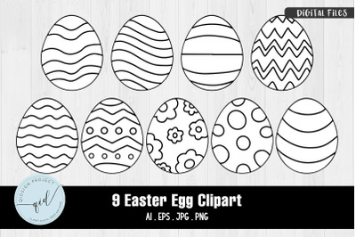 Easter Egg Clipart | 9 Variations