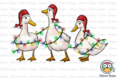 Duck Christmas PNG Sublimation