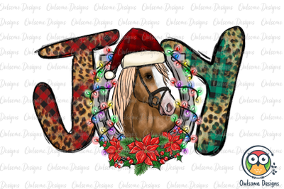 Horse JOY Christmas PNG Sublimation