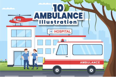 10 Medical Vehicle Ambulance Car Illustration