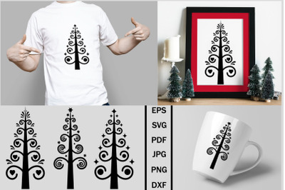 Christmas Tree bundle, svg holiday template, Cutting file
