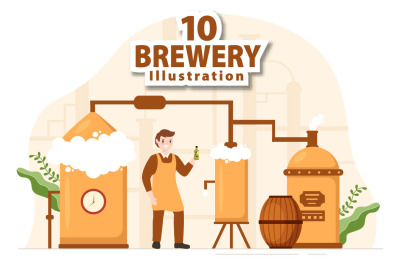 10 Beer Brewery Illustration