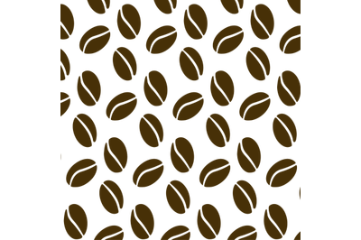 Coffee bean pattern, print silhouette seamless for cafe or coffee hous