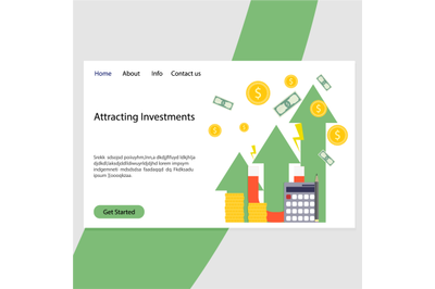 Attracting investments to launch startup or business landing page