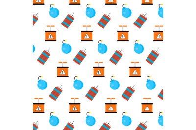 Pattern seamless background with tnt and bomb fuse