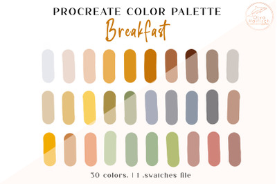 Bright Procreate Color Palette. Boho Color Swatches