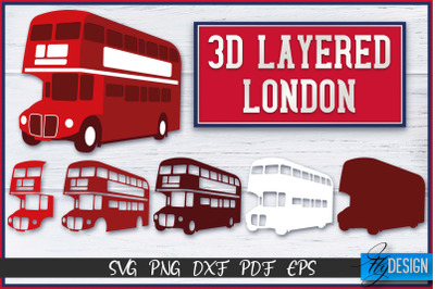 3D Layered London SVG | Paper Cut File | Paper London SVG Design